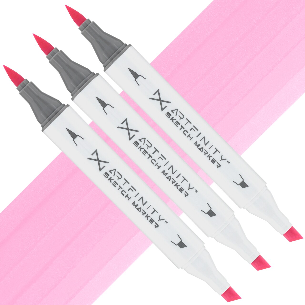 Artfinity Sketch Marker Sets - Set of 3 - Pure Pink RV2-15, Vibrant, Professional, Dye-Based Alcohol Markers for Artists, Drawing, Travel, & More